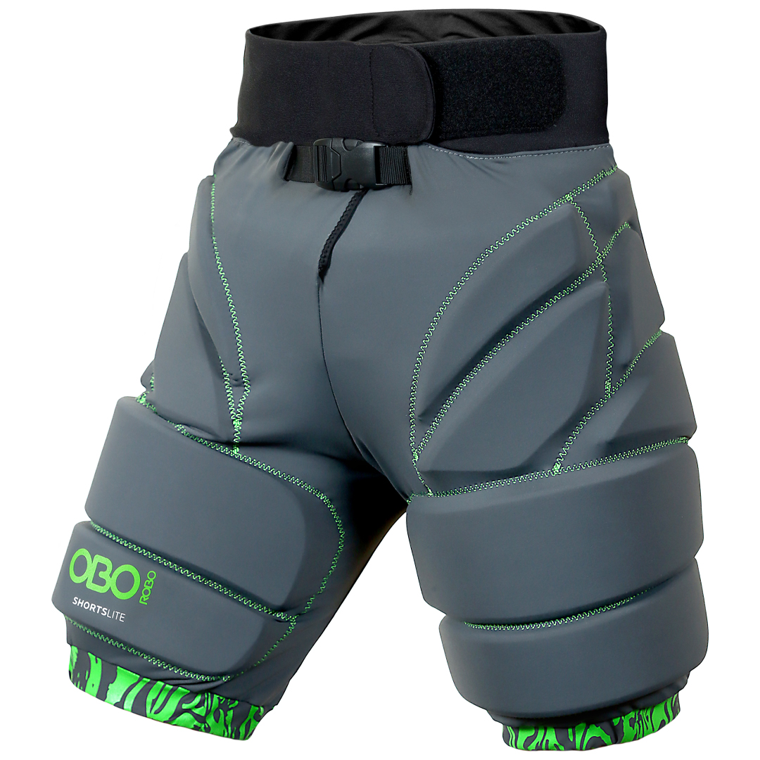 hockey, pants, padded, gray, green-accents