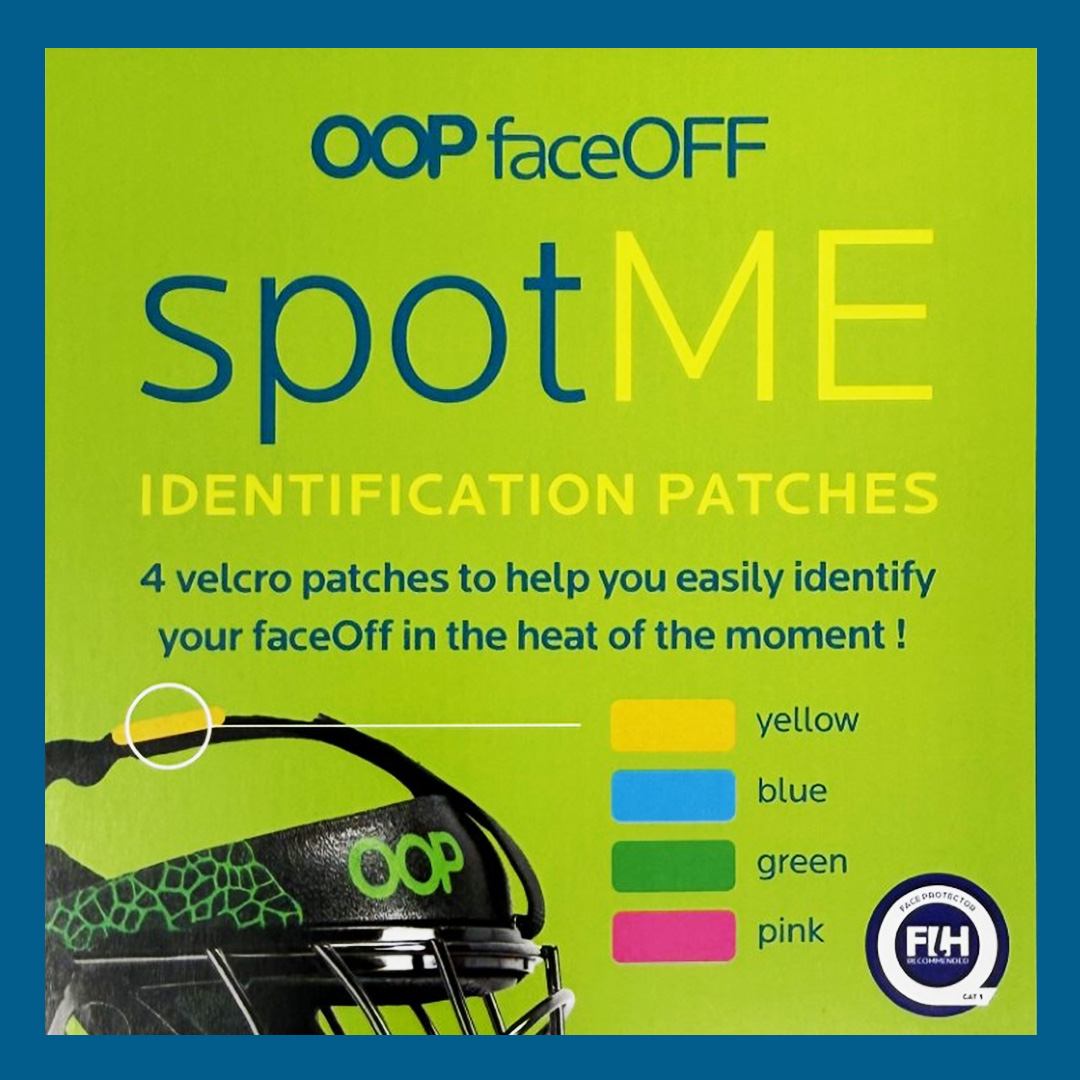 spotME, identification patches, velcro patches, faceOff, helmet accessories