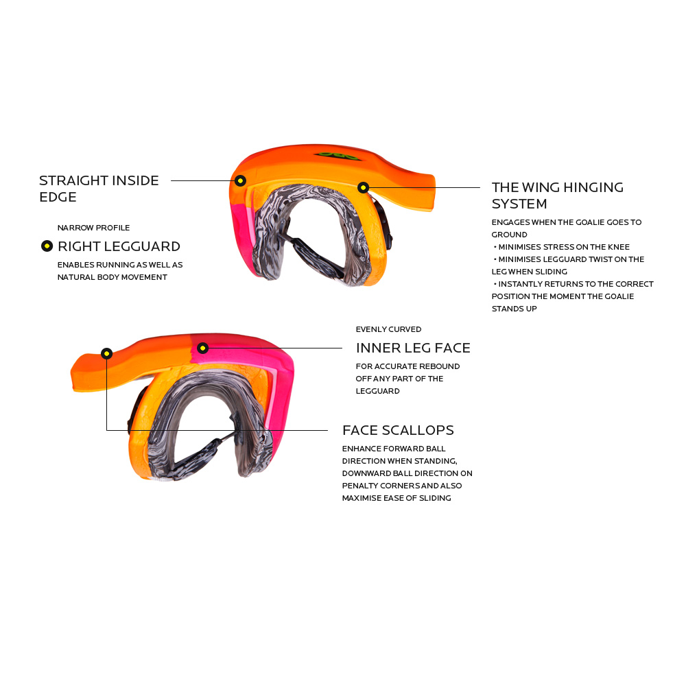 Obo Robo legguards Hi-rebound orange/black