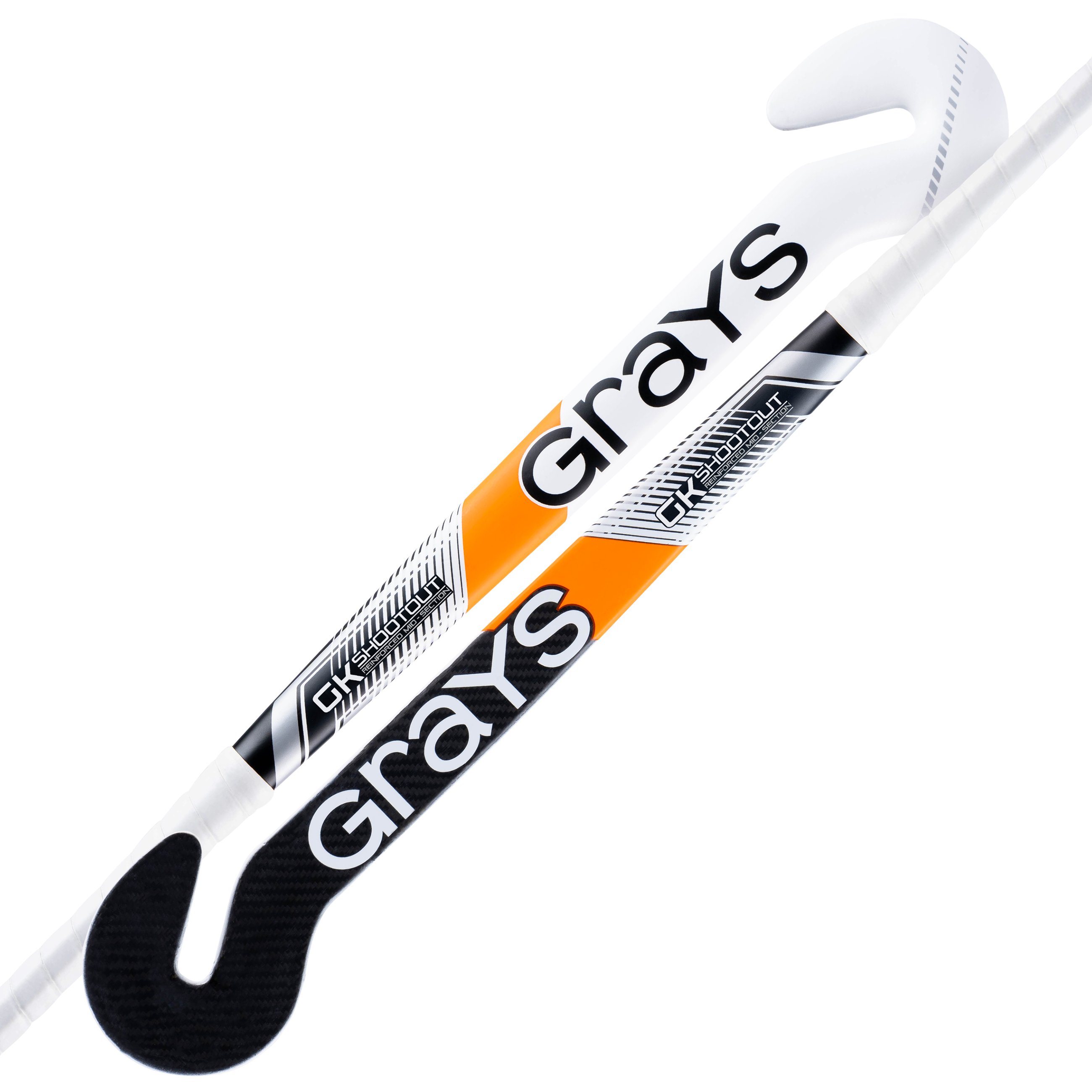 hockey stick, ice hockey, carbon fiber, grays, orange stripe