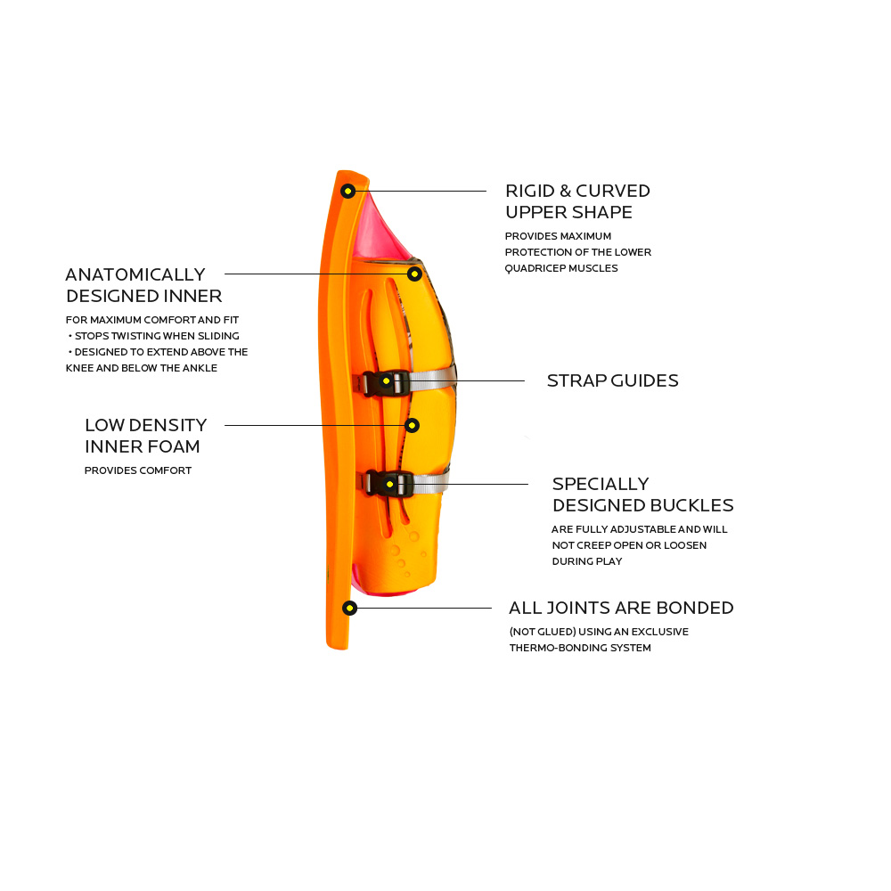 Obo Robo legguards Hi-rebound white/orange