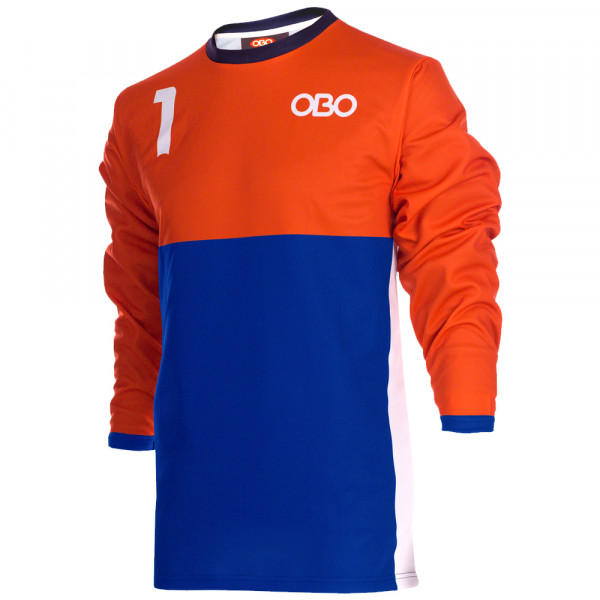Obo custom goalieshirt orange/blue