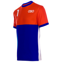 Obo custom goalieshirt orange/blue M